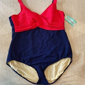 NWT Penbrooke plus size 34W one piece swim suit